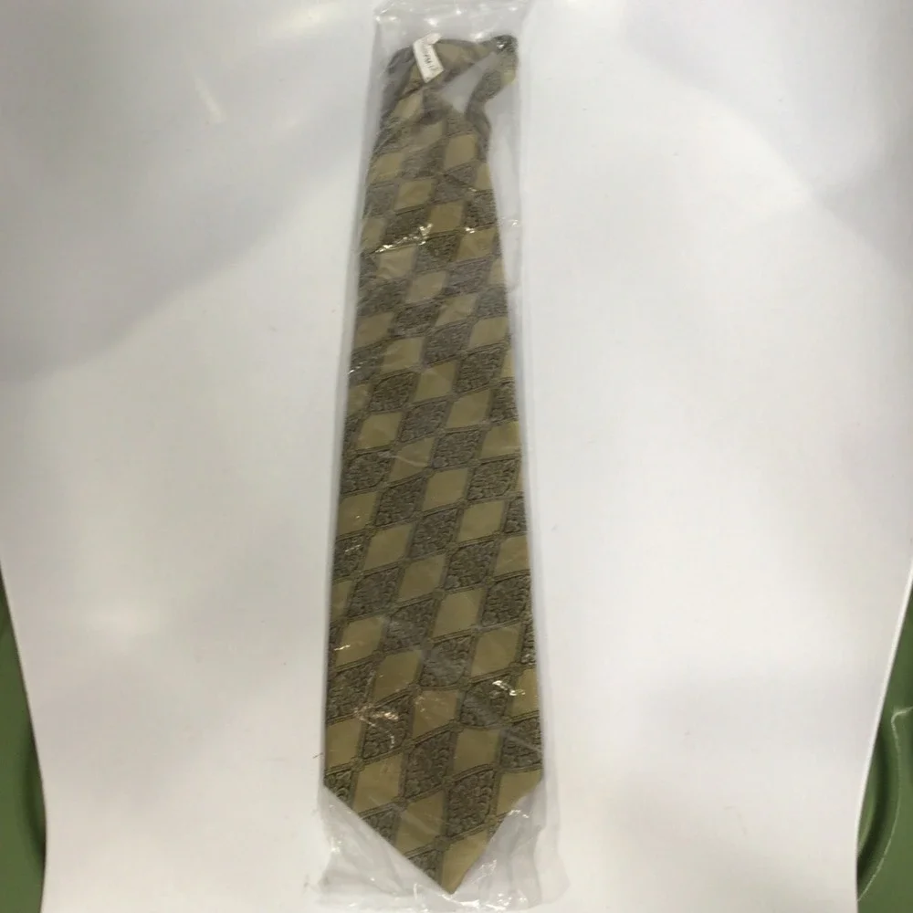 Fabiancouture vintage retro neck tie men's one size black tan gold